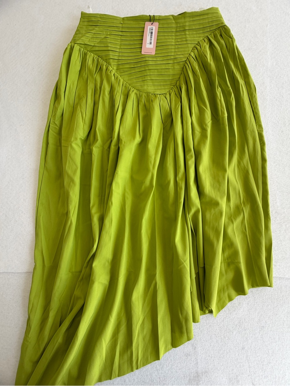MICAS Lime Green Pleated Crop Top & Matching Skirt Set - Picture 6 of 13